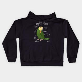 Amazon Parrot Anatomy Kids Hoodie